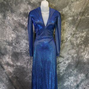 Size 8 Royal Blue Long Sleeve Gown